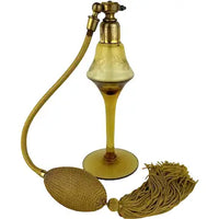 Art Deco Amber Glass Atomizer Perfume Bottle