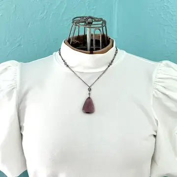 Art Deco Czech Glass Lavalier Necklace