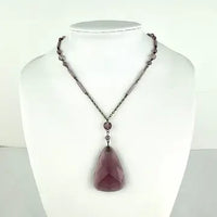 Art Deco Czech Glass Lavalier Necklace