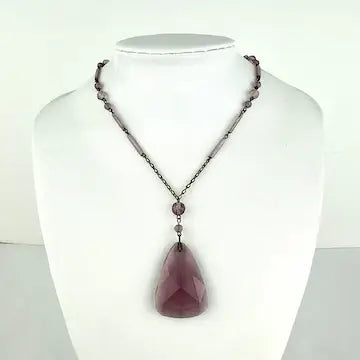 Art Deco Czech Glass Lavalier Necklace