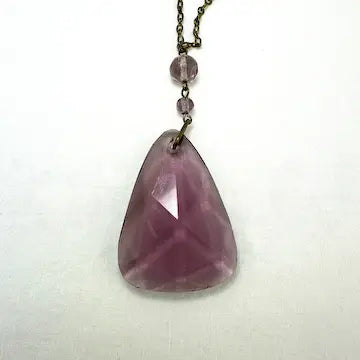 Art Deco Czech Glass Lavalier Necklace