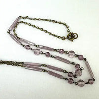 Art Deco Czech Glass Lavalier Necklace