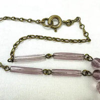 Art Deco Czech Glass Lavalier Necklace
