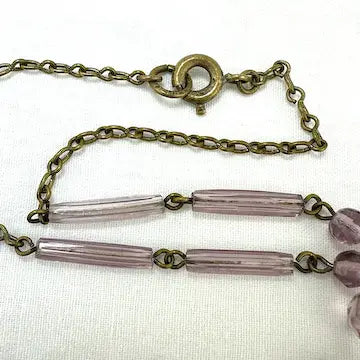 Art Deco Czech Glass Lavalier Necklace
