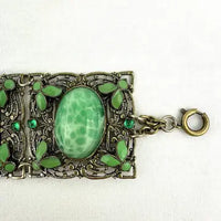 Art Deco Czech Peking Glass & Enamel Bracelet