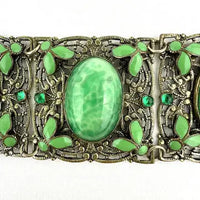 Art Deco Czech Peking Glass & Enamel Bracelet