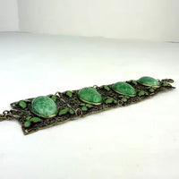 Art Deco Czech Peking Glass & Enamel Bracelet
