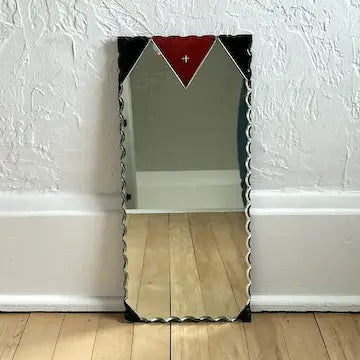 Art Deco Frameless Scalloped Edge Mirror