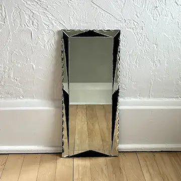 Art Deco Frameless Scalloped Edge Mirror