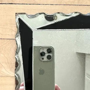 Art Deco Frameless Scalloped Edge Mirror