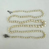 Art Deco Hand knotted Pearl Necklace with 14k White Gold and Diamond Clasp 21.5”