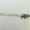 Art Deco Hand knotted Pearl Necklace with 14k White Gold and Diamond Clasp 21.5”