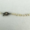 Art Deco Hand knotted Pearl Necklace with 14k White Gold and Diamond Clasp 21.5”