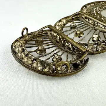 Art Deco Rhinestone and Camphor Glass Belt Buckle