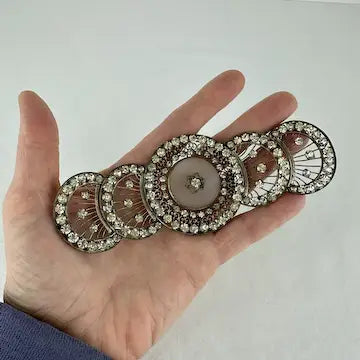 Art Deco Rhinestone and Camphor Glass Belt Buckle