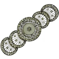 Art Deco Rhinestone and Camphor Glass Belt Buckle