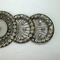 Art Deco Rhinestone and Camphor Glass Belt Buckle