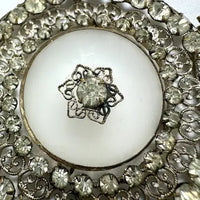 Art Deco Rhinestone and Camphor Glass Belt Buckle