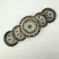 Art Deco Rhinestone and Camphor Glass Belt Buckle
