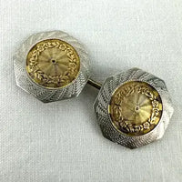 Art Deco Solid 14k Gold & Platinum Cuff Links