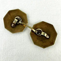 Art Deco Solid 14k Gold & Platinum Cuff Links