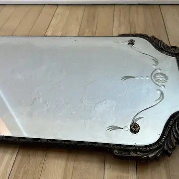 Art Deco Wood Framed Etched Mirror John Kisella Co of Chicago