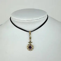 Art Nouveau 10K Gold Amethyst Lavalier Pendant