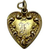 Art Nouveau 14k Gold Heart Charm Pendant