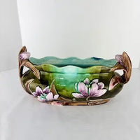 Art Nouveau French Majolica Floral Jardiniere