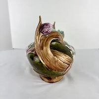 Art Nouveau French Majolica Floral Jardiniere
