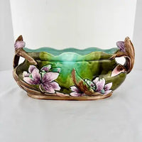 Art Nouveau French Majolica Floral Jardiniere