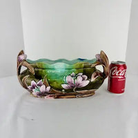 Art Nouveau French Majolica Floral Jardiniere