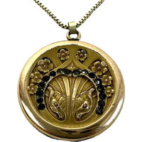 Art Nouveau Gold Filled Locket Necklace