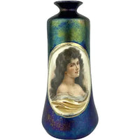 Art Nouveau Iridescent Portrait Vase