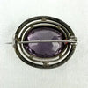 Arts and Crafts Sterling Silver Amethyst Brooch