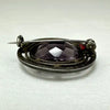 Arts and Crafts Sterling Silver Amethyst Brooch