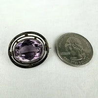 Arts and Crafts Sterling Silver Amethyst Brooch