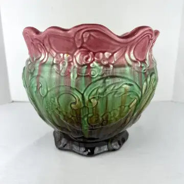 Arts and Crafts Weller Majolica Jardiniere 9” Tall
