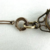 Rare Bilston Enamel Swivel Fob on PMCO Watch Chain Necklace