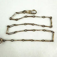 Rare Bilston Enamel Swivel Fob on PMCO Watch Chain Necklace