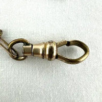 Rare Bilston Enamel Swivel Fob on PMCO Watch Chain Necklace