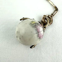 Rare Bilston Enamel Swivel Fob on PMCO Watch Chain Necklace