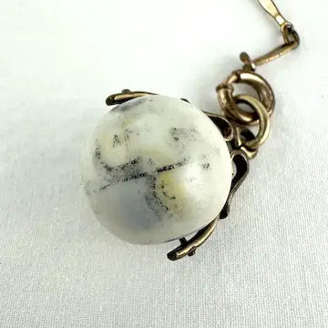 Rare Bilston Enamel Swivel Fob on PMCO Watch Chain Necklace