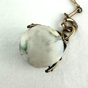 Rare Bilston Enamel Swivel Fob on PMCO Watch Chain Necklace