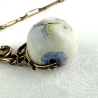 Rare Bilston Enamel Swivel Fob on PMCO Watch Chain Necklace