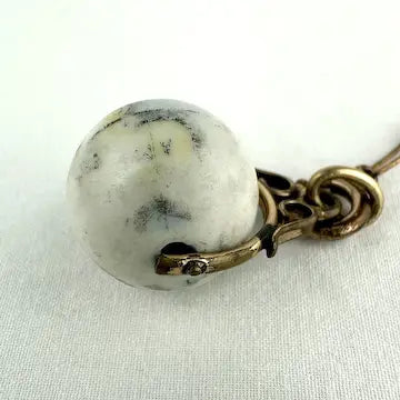Rare Bilston Enamel Swivel Fob on PMCO Watch Chain Necklace