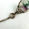 Rare Bilston Enamel Swivel Fob on PMCO Watch Chain Necklace