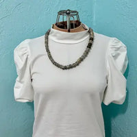 Carved Fossilized Wooly Mammoth Beaded Necklace