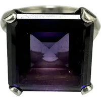 Color Changing Lab Alexandrite 10k White Gold Ring Size 5.5