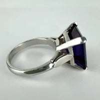 Color Changing Lab Alexandrite 10k White Gold Ring Size 5.5